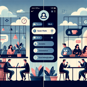 Illustration of Agent using XAPP interface with headset in a mic setting, with a determined mood.