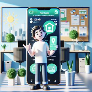 Illustration of Person holding smartphone showing virtual phone number in a eco-friendly office setting, with a inspired mood.