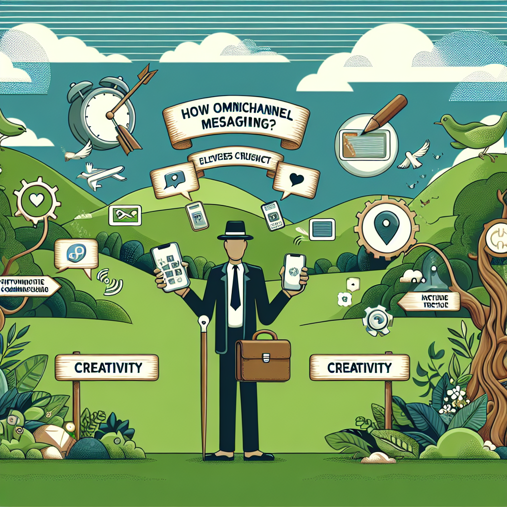 Illustration of Illustrated concept of omnichannel messaging in a Green setting, with a creative mood.