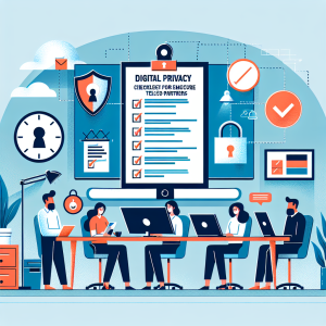 Illustration of Team on video call in a Home office setting, with a focused mood.