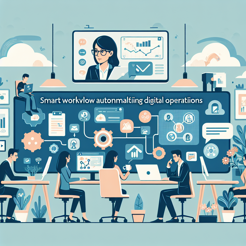 Illustration of Team on video call in a Home office setting, with a focused mood.