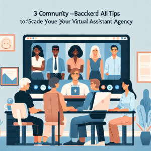 Illustration of Team on video call in a Home office setting, with a focused mood.