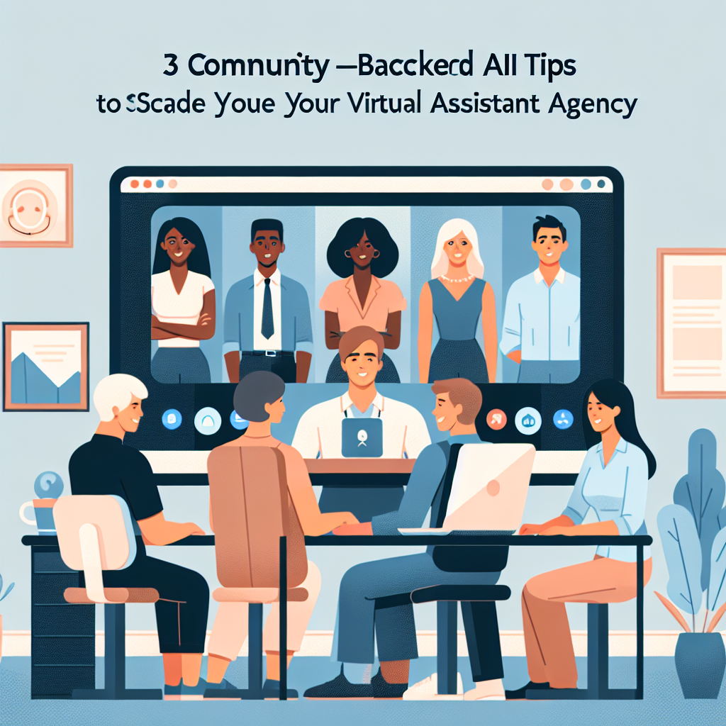 Illustration of Team on video call in a Home office setting, with a focused mood.