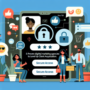 Illustration of Login screen with 2FA and secure access visuals in a Co-working space setting, with a happy mood.