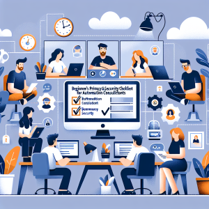 Illustration of Team on video call in a Home office setting, with a focused mood.