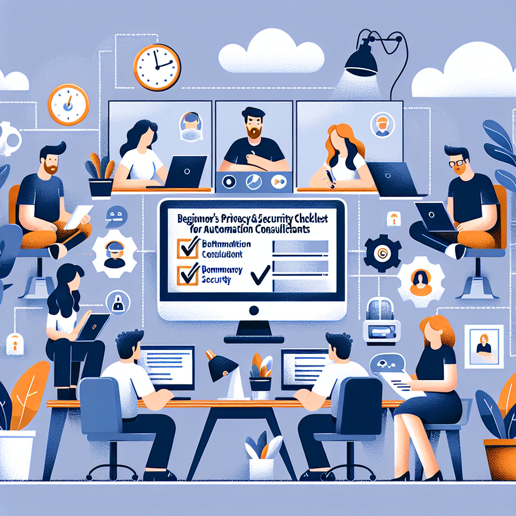 Illustration of Team on video call in a Home office setting, with a focused mood.