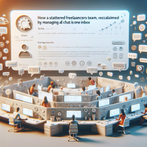 Illustration of private conversation interface demo in a clean digital dashboard setting, with a determined mood.