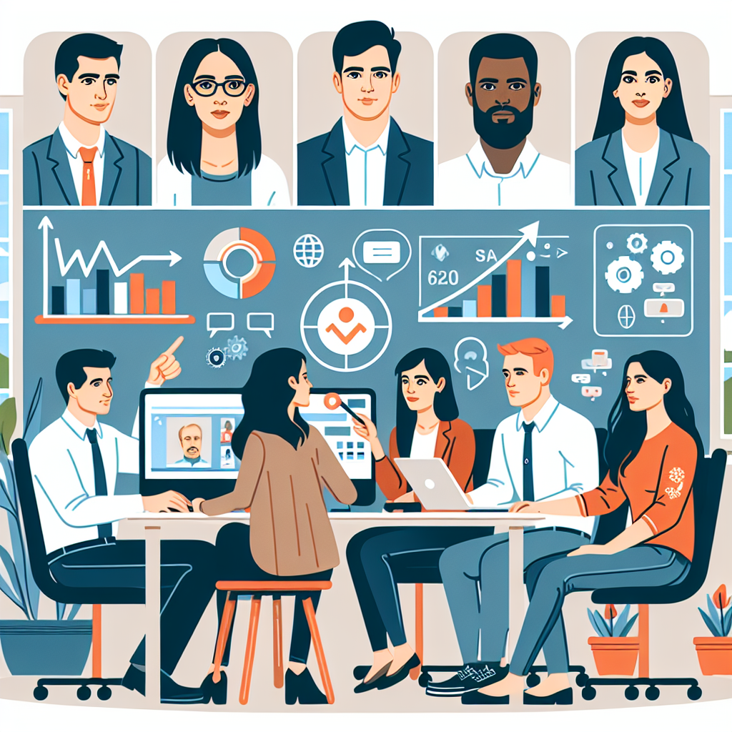 Illustration of Team on video call in a Home office setting, with a focused mood.