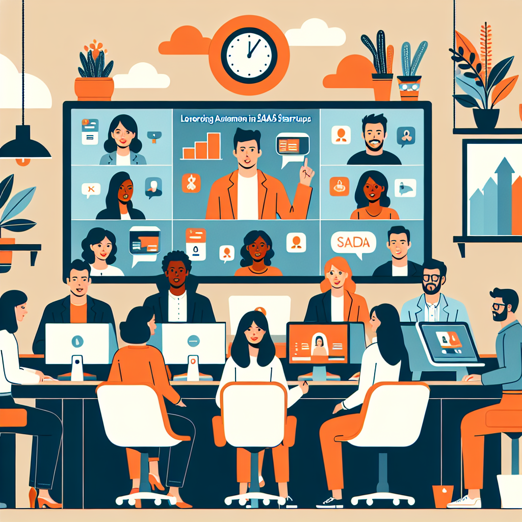 Illustration of Team on video call in a Home office setting, with a focused mood.