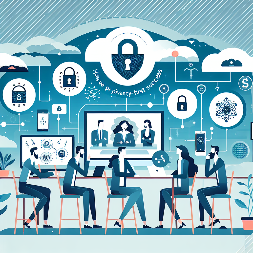 Illustration of Team on video call in a Home office setting, with a focused mood.