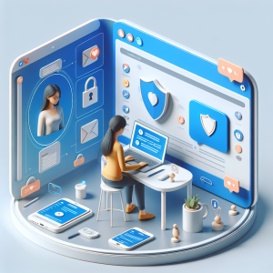 Illustration of person managing messages from devices in a clean digital dashboard setting, with a relaxed mood.