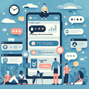 Illustration of smartphone with messaging apps open in a minimal app interface setting, with a determined mood.