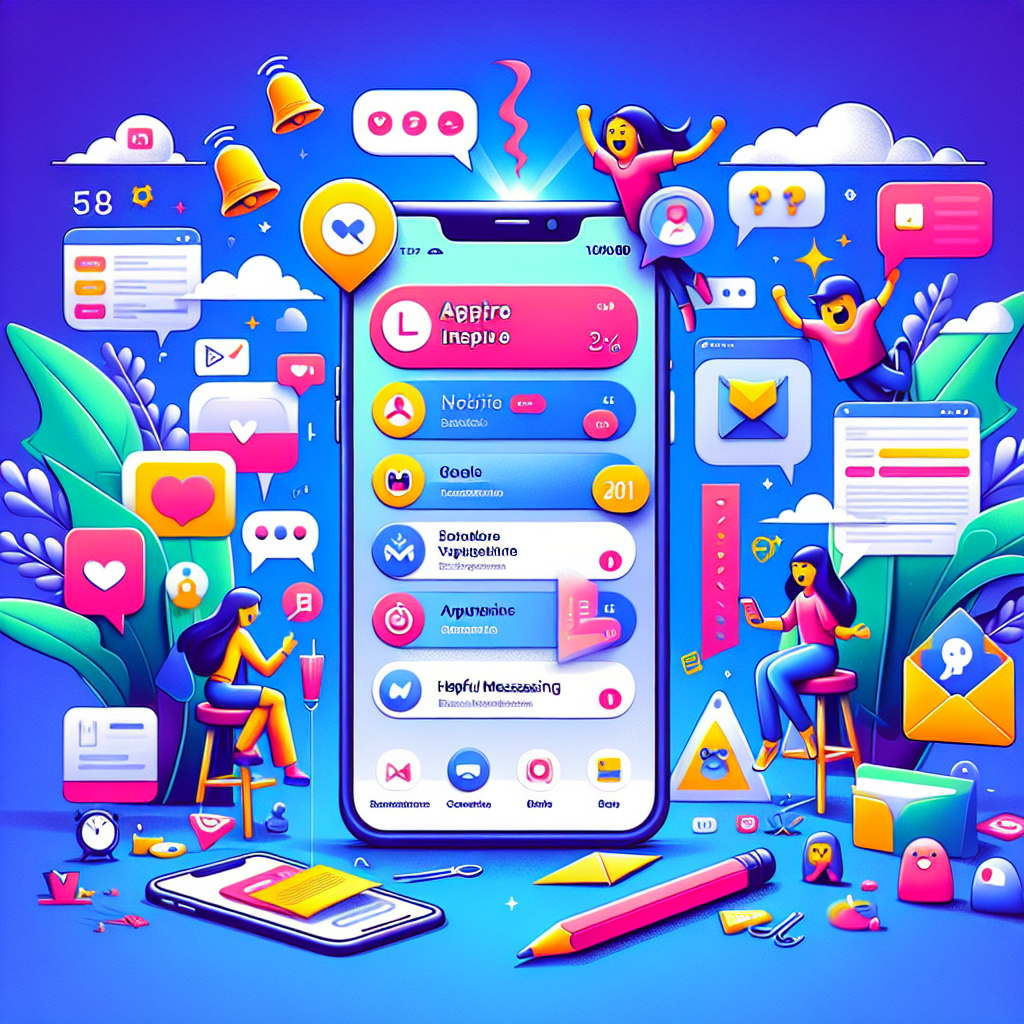Illustration of smartphone with messaging apps open in a minimal app interface setting, with a inspired mood.